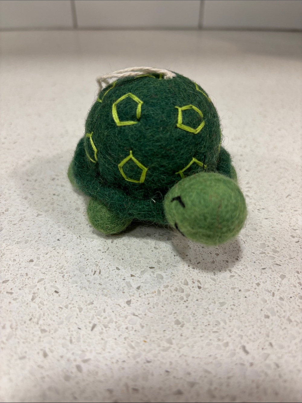 West Elm Green Felt Turtle Ornament